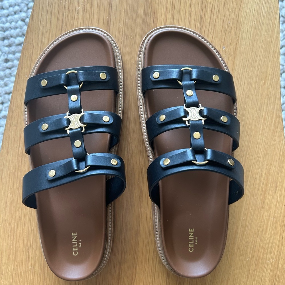Brand new Céline sandals black calfskin